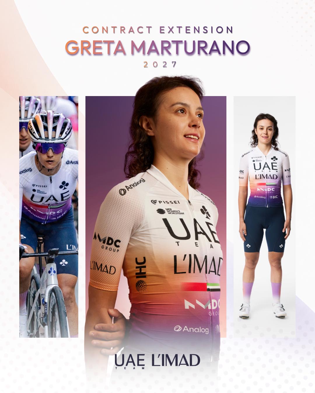 Greta Marturano and UAE Team L’IMAD together for another year